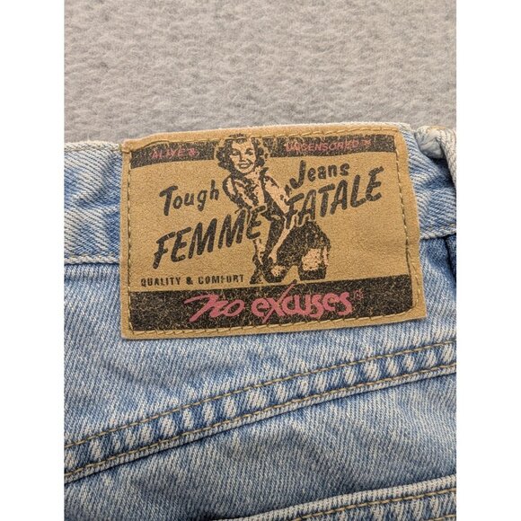 Vintage No Excuses Jeans Womens 5/6 Light Wash High Rise Mom Femme Fatale 90s - Picture 12 of 16